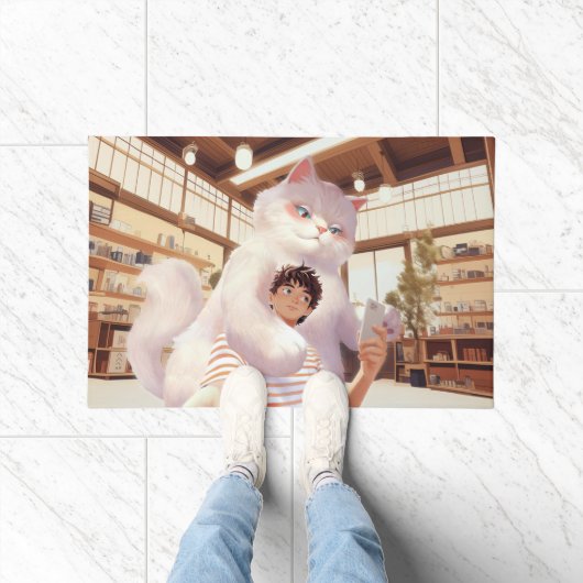 Paillasson Un selfie avec le géant du fluffy (Intérieur)