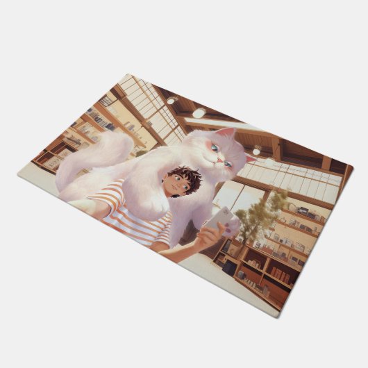 Paillasson Un selfie avec le géant du fluffy (Incliné)