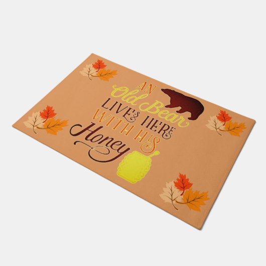 Paillasson Un Vieux Ours Vit Ici Avec Son Miel (Incliné)