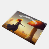 Paillasson Une femme et un immense champignon (Incliné)