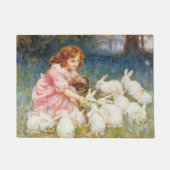 Paillasson Une fille nourrit les lapins (par Frederick Morgan (Devant)