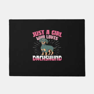 Paillasson Une fille qui aime le dachshund