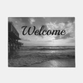 Paillasson Une Plage Glorieuse En Niveaux De Gris (Devant)