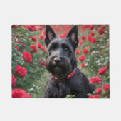 Paillasson "Une rose rouge pour le Terrier écossais noir" (Devant)