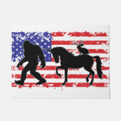 Paillasson Unicorn, Jackalope, Bigfoot and the American Flag (Devant)