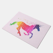 Paillasson Unicorne rose arc-en-ciel (Incliné)