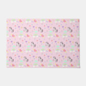 Paillasson Unicorne rose magique princesse fille d'anniversai (Devant)