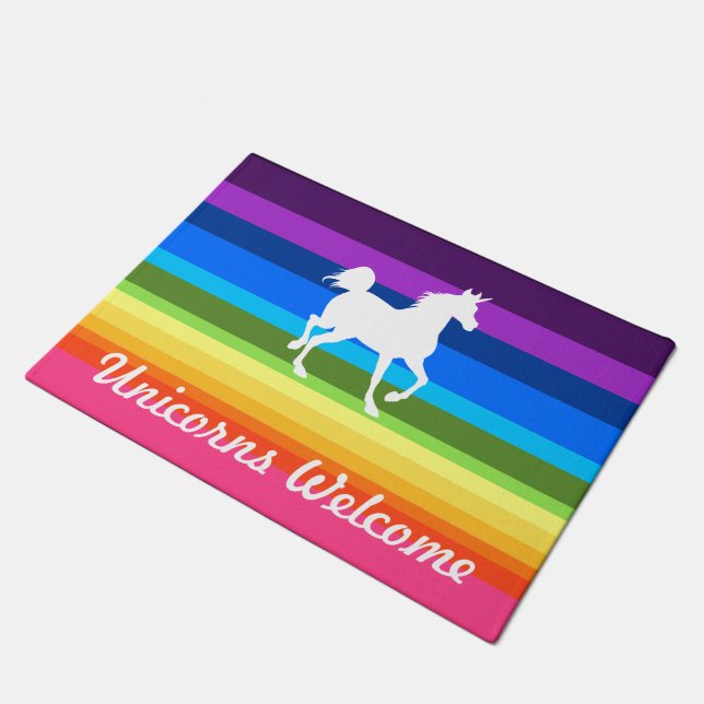 Paillasson Unicornes Bienvenue Rainbow (Incliné)