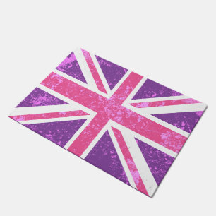 Paillasson Union Jack pourpre et rose, drapeau de Londres