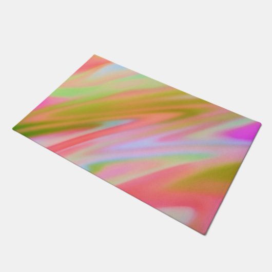 Paillasson Unique tendance Rose bleu vert vert vert abstrait (Incliné)