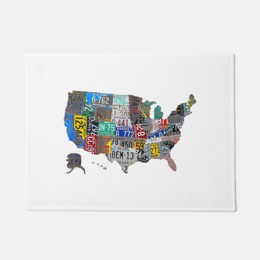 Paillasson US American United States Map Flag License Plate A (Devant)