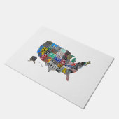 Paillasson US American United States Map Flag License Plate A (Incliné)