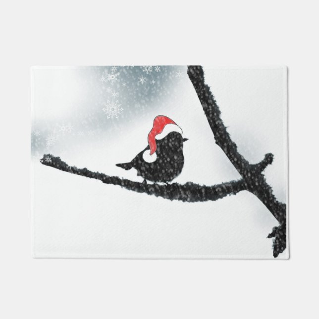 Paillasson Vacances d'hiver Bird Snowy Branch (Devant)