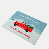 Paillasson Vacances rouges d'arbre de Noël de camion de (Incliné)