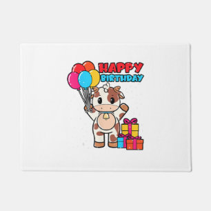 Paillasson Vache Birthday Balloon Thème Cattleman Farman Cute