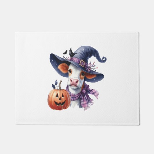 Paillasson Vache d'Halloween à l'automne (Devant)