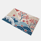 Paillasson Vague Moderne Japonais & Motif Sakura (Incliné)