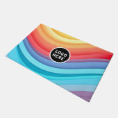 Paillasson Vagues arc-en-ciel Abstraites | Ajouter votre logo (Incliné)