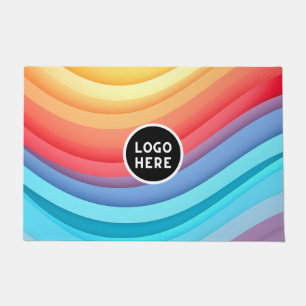 Paillasson Vagues arc-en-ciel Abstraites   Ajouter votre logo
