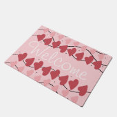Paillasson Valentines Jour Coeurs Doodle Scribbles rose (Incliné)