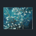 Paillasson Van Gogh Almond Blossoms Dark Turquoise<br><div class="desc">Artiste : Vincent Van Gogh Titre : Les fleurs d'amandes ont modifié la couleur</div>