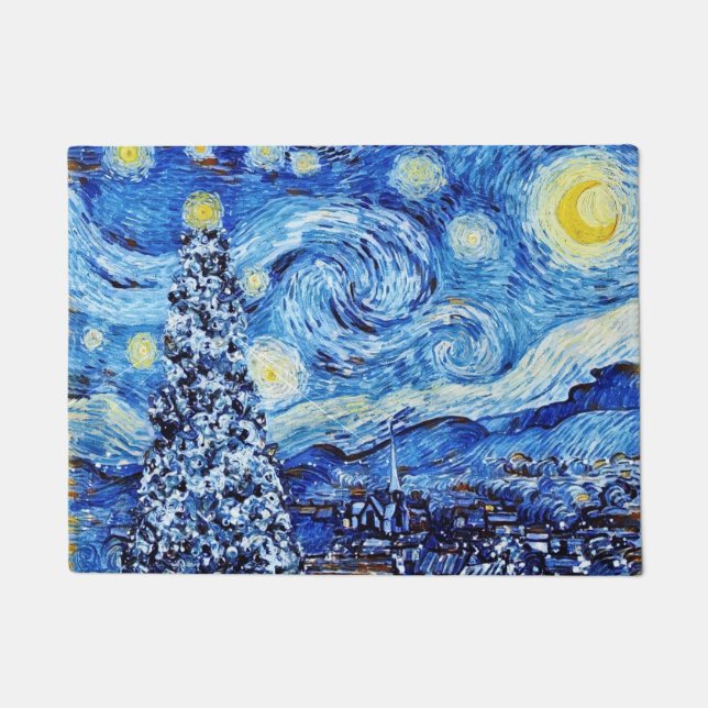 Paillasson Van Gogh - La Nuit étoilée - Blancs Noël (Devant)