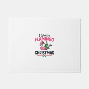 Paillasson Vecteur de citation de Noël flamant rose