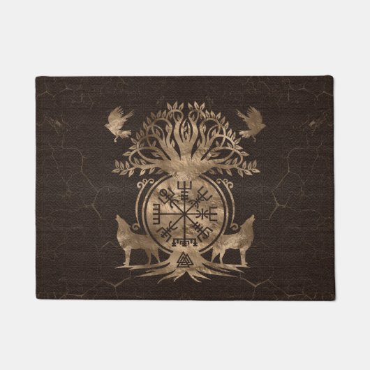 Paillasson Végétarienne - Ornement de boussole viking (Devant)