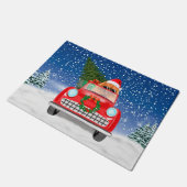 Paillasson Véhicule De Conduite De Chien Poméranien En Noël D (Incliné)