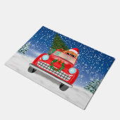 Paillasson Véhicule De Conduite De Chien Poméranien En Noël D (Incliné)