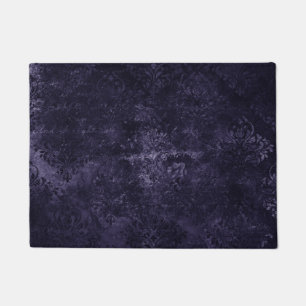 Paillasson Velvety Midnight Damask Indigo Purple Grunge