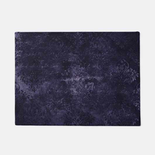 Paillasson Velvety Midnight Damask | Indigo Purple Grunge (Devant)