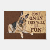 Paillasson Venez Dans Ce Sera Amusant Mat, Chien (Devant)