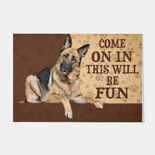 Paillasson Venez Dans Ce Sera Amusant Mat, Chien (Devant)