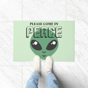 Paillasson Venez en paix extraterrestre
