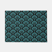 Paillasson Ventilateurs Art déco noir rétro turquoise motif (Devant)
