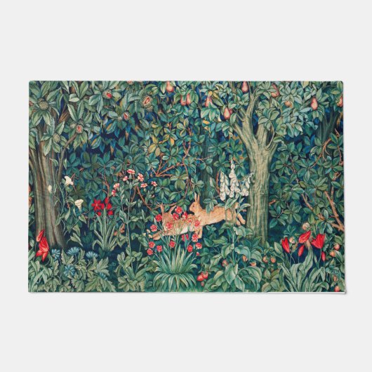 Paillasson VERDURE, Hares FORESTIERS, Hares Floral vert (Devant)