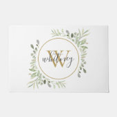Paillasson Verdure Monogramme Or Girly Script (Devant)