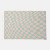 Paillasson Vérifier Motif Sage Vert Et Beige Checkerboard (Devant)