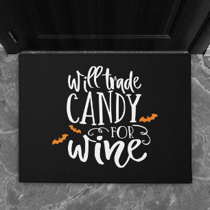 Paillasson Verront des bonbons pour le vin   Humour d'Hallowe