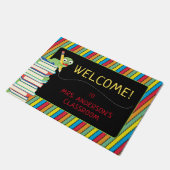 Paillasson Vers de livre mignon | Enseignant des rayures colo (Incliné)