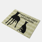 PAILLASSON VERT & BLANC AVEC GREYHOUNS (Incliné)