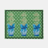 Paillasson Vert bleu Chinoiserie Orange Topior mat (Devant)