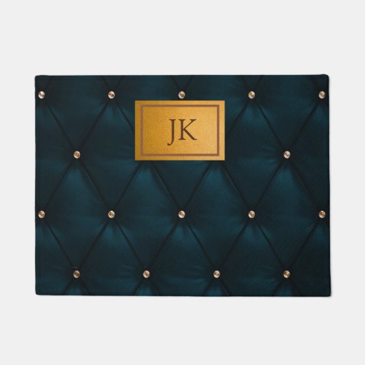Paillasson Vert élégant, Diamants, Monogramme (Devant)