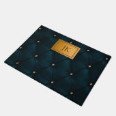 Paillasson Vert élégant, Diamants, Monogramme (Incliné)