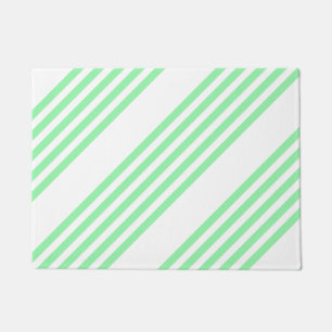 Paillasson Vert et blanc cinq bandes motif