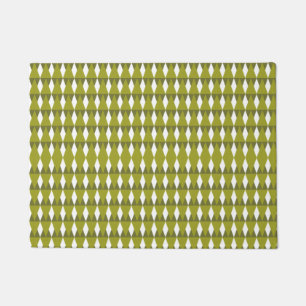 Paillasson Vert et blanc : Diamants et triangles