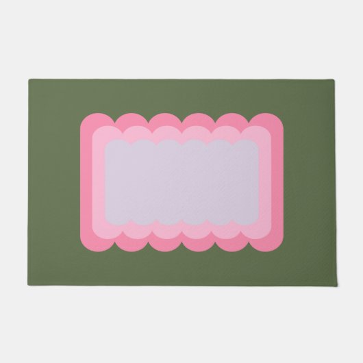 Paillasson Vert Et Rose De Forme Vastes Rétro (Devant)