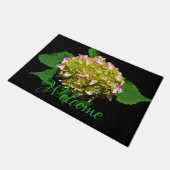 Paillasson Vert jaune rose Hydrangea rose fleur jaune rose (Incliné)