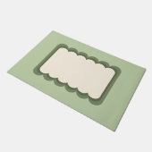 Paillasson Vert pastel de forme ondulée rétro (Incliné)